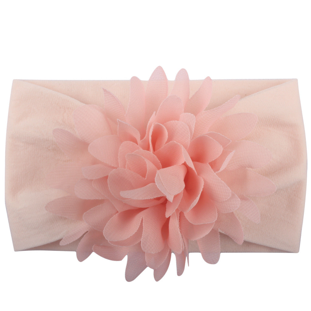 Bandita de Flores de Gasa – Accesorio Elegante para Bebé Princesa-Chiffon Flower Baby Headband – Elegant Princess Hair Accessory