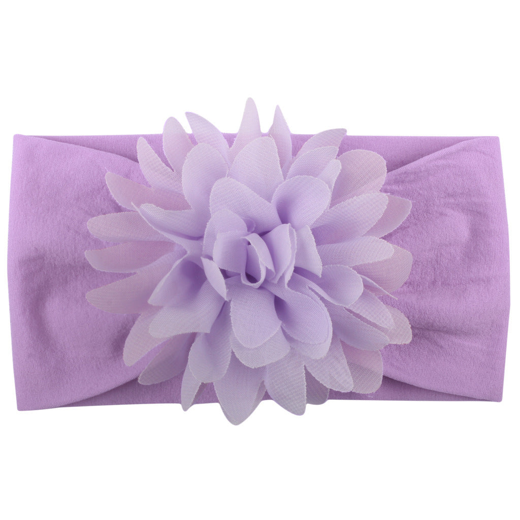 Bandita de Flores de Gasa – Accesorio Elegante para Bebé Princesa-Chiffon Flower Baby Headband – Elegant Princess Hair Accessory