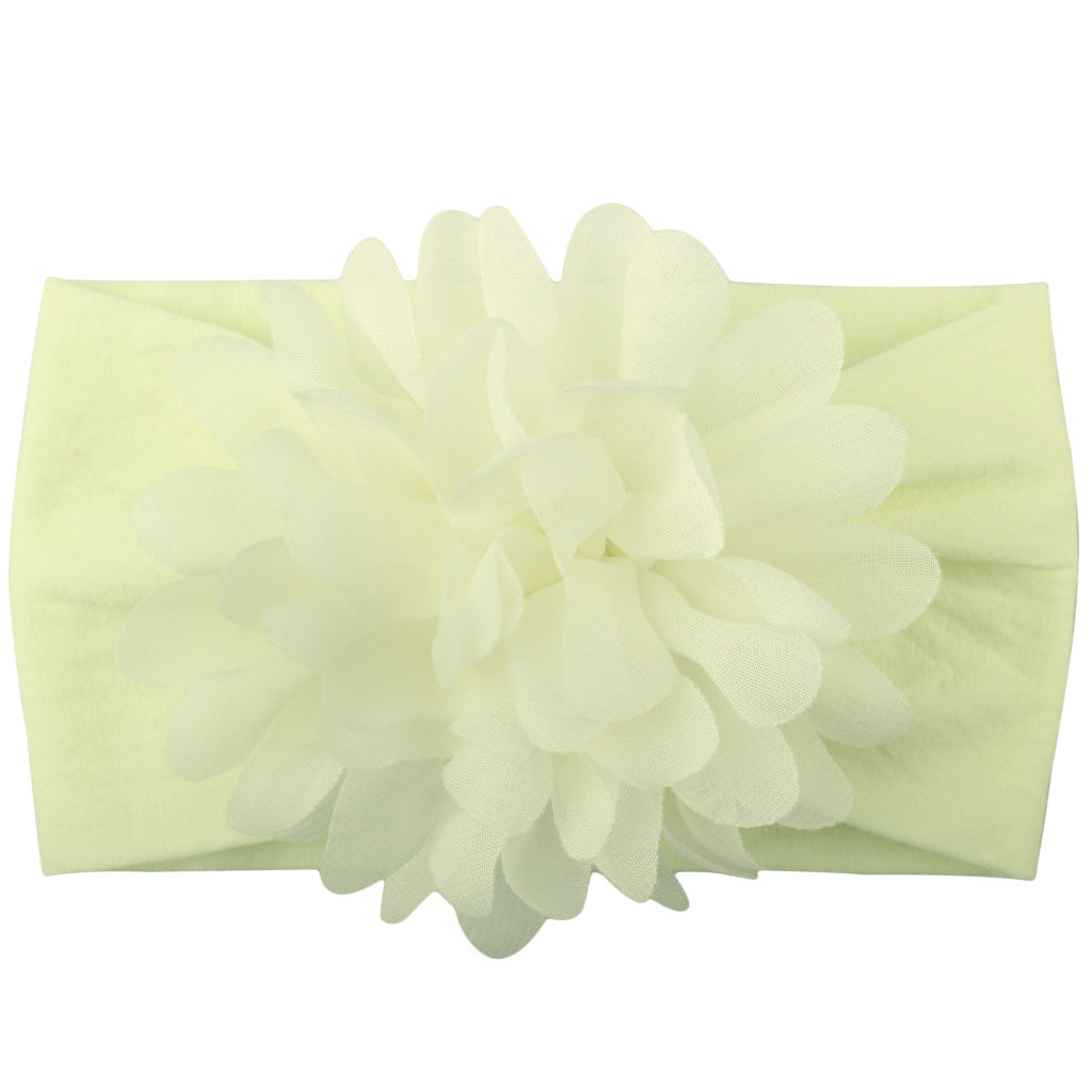 Bandita de Flores de Gasa – Accesorio Elegante para Bebé Princesa-Chiffon Flower Baby Headband – Elegant Princess Hair Accessory