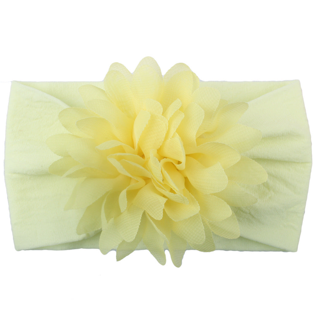 Bandita de Flores de Gasa – Accesorio Elegante para Bebé Princesa-Chiffon Flower Baby Headband – Elegant Princess Hair Accessory