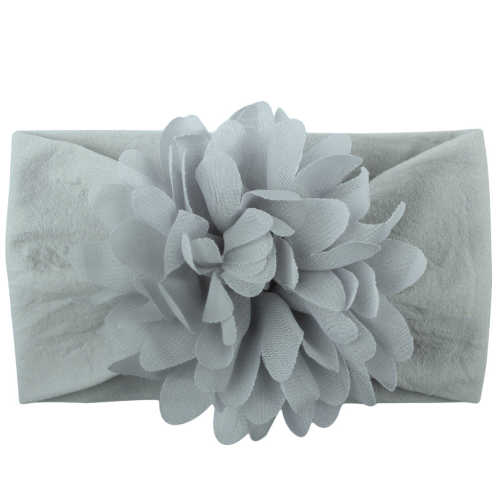 Bandita de Flores de Gasa – Accesorio Elegante para Bebé Princesa-Chiffon Flower Baby Headband – Elegant Princess Hair Accessory