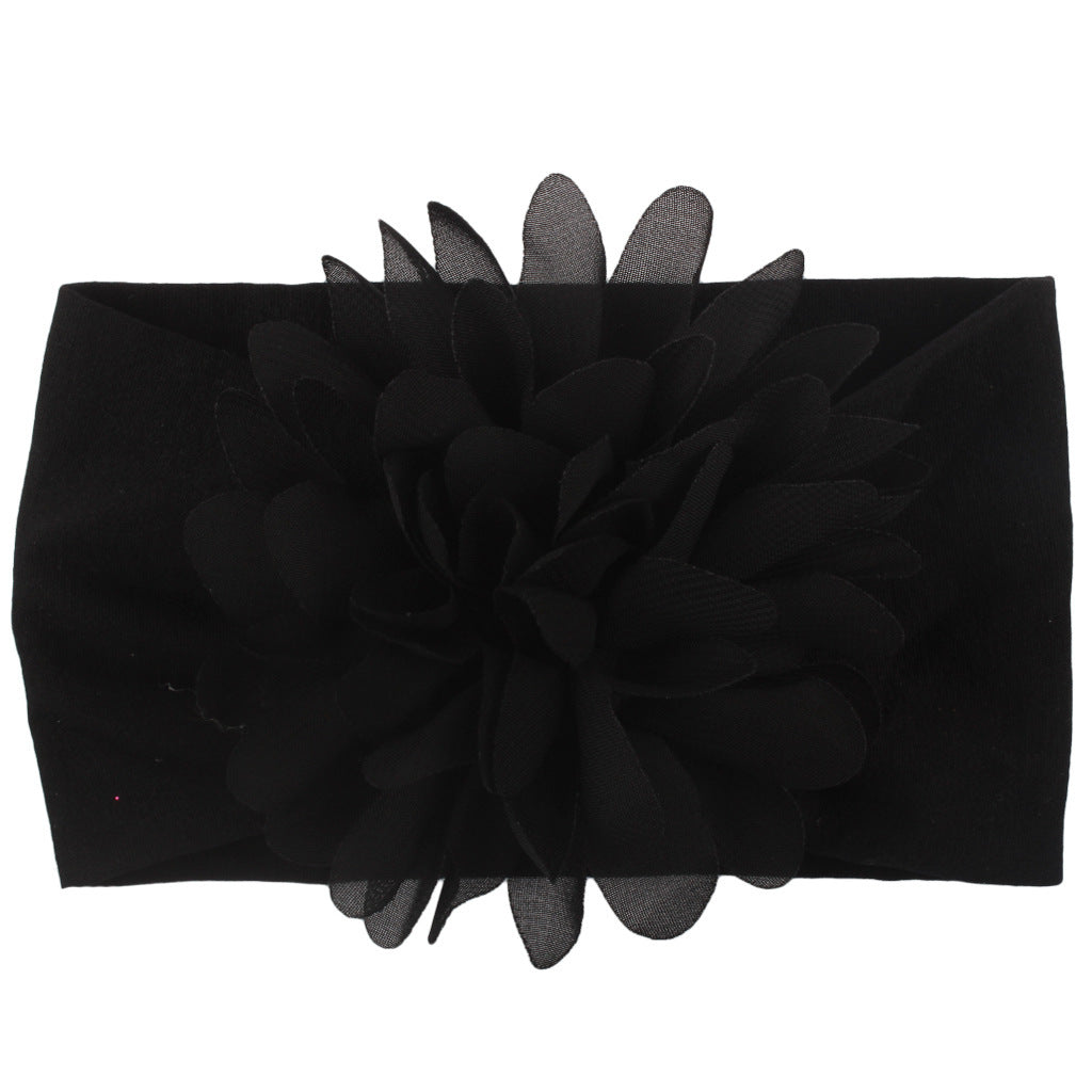 Bandita de Flores de Gasa – Accesorio Elegante para Bebé Princesa-Chiffon Flower Baby Headband – Elegant Princess Hair Accessory