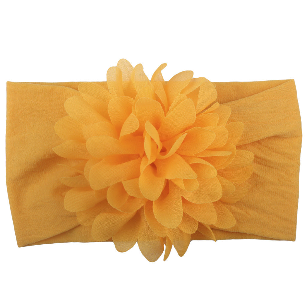 Bandita de Flores de Gasa – Accesorio Elegante para Bebé Princesa-Chiffon Flower Baby Headband – Elegant Princess Hair Accessory