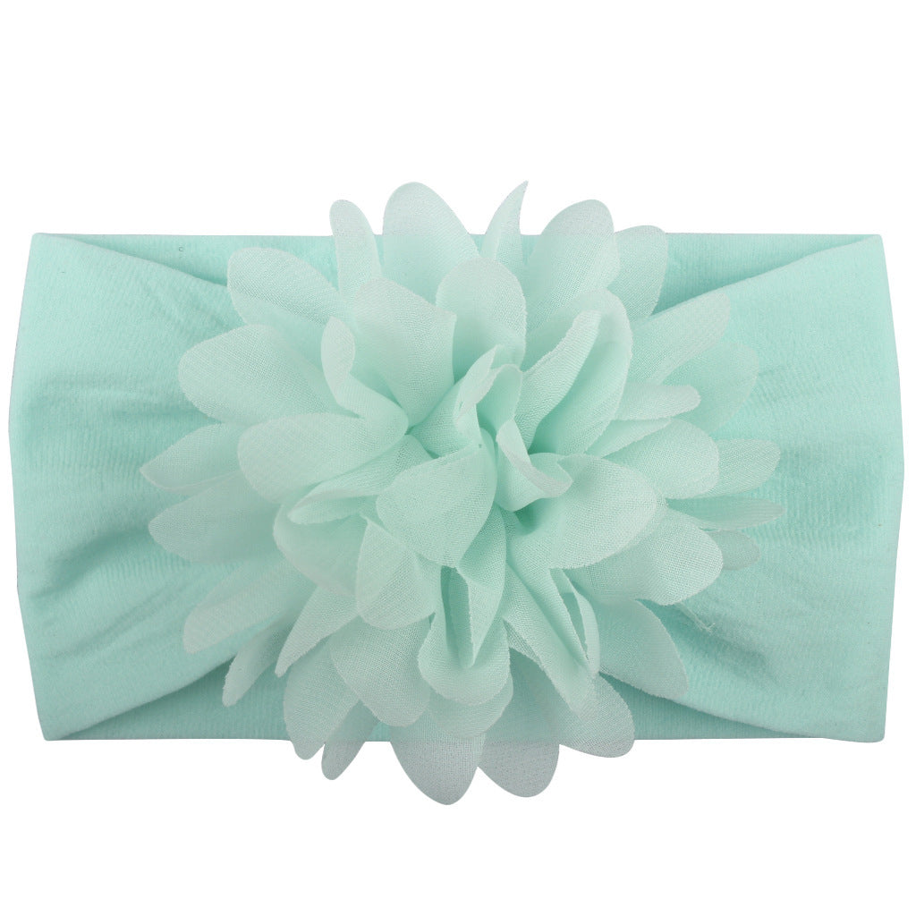 Bandita de Flores de Gasa – Accesorio Elegante para Bebé Princesa-Chiffon Flower Baby Headband – Elegant Princess Hair Accessory
