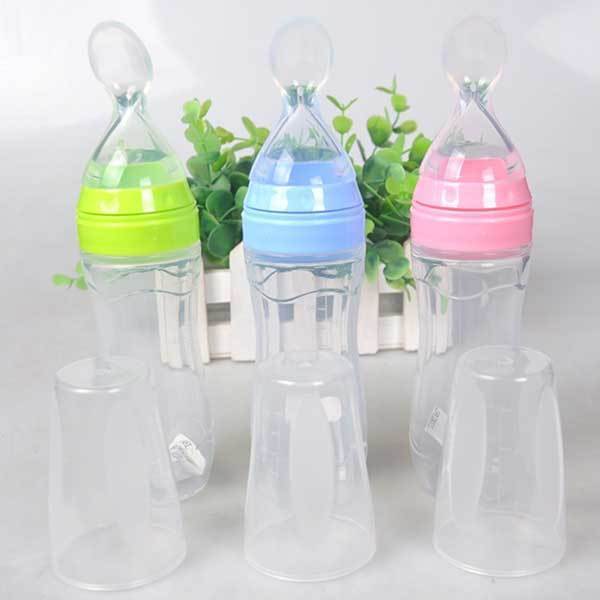 Biberón Alimentador de Silicona con Cuchara-Spoon Feeder Bottle