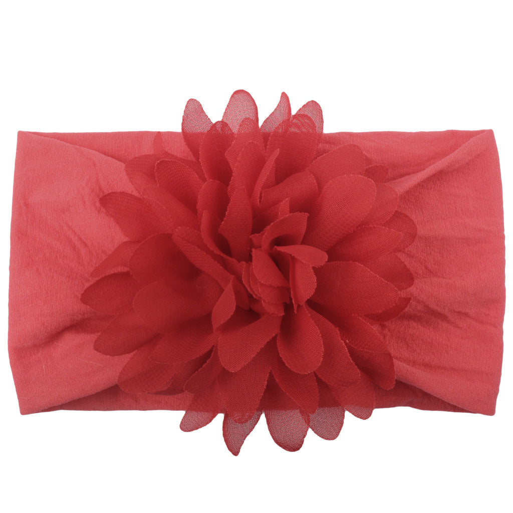 Bandita de Flores de Gasa – Accesorio Elegante para Bebé Princesa-Chiffon Flower Baby Headband – Elegant Princess Hair Accessory