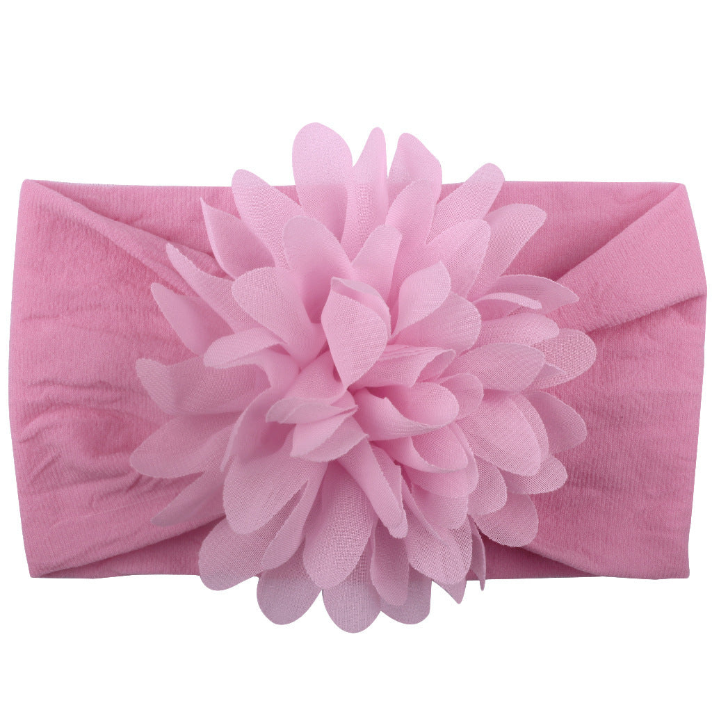 Bandita de Flores de Gasa – Accesorio Elegante para Bebé Princesa-Chiffon Flower Baby Headband – Elegant Princess Hair Accessory