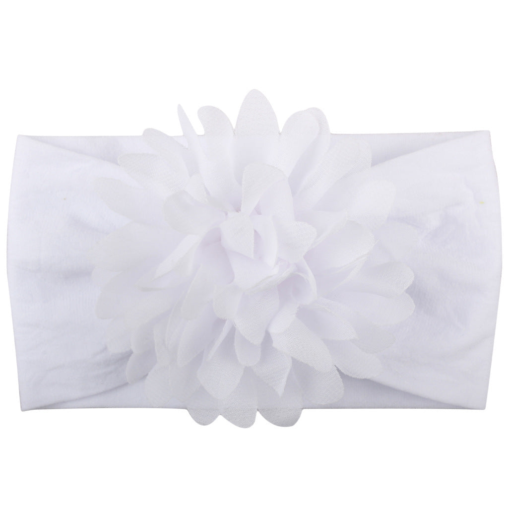 Bandita de Flores de Gasa – Accesorio Elegante para Bebé Princesa-Chiffon Flower Baby Headband – Elegant Princess Hair Accessory