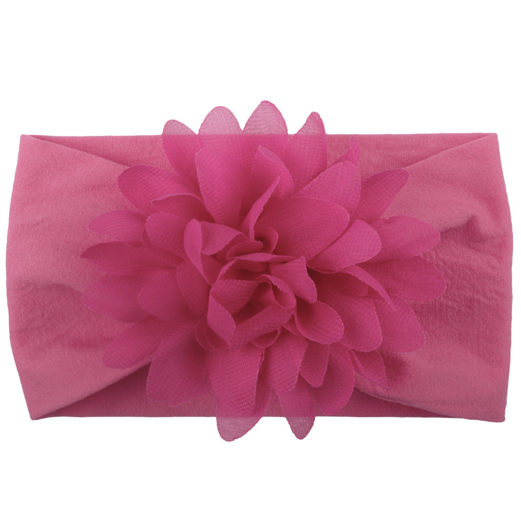 Bandita de Flores de Gasa – Accesorio Elegante para Bebé Princesa-Chiffon Flower Baby Headband – Elegant Princess Hair Accessory