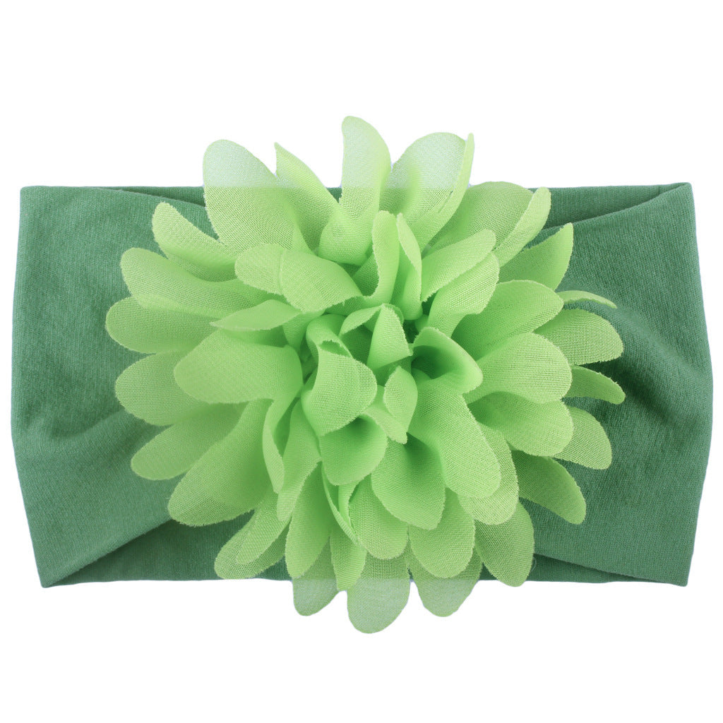 Bandita de Flores de Gasa – Accesorio Elegante para Bebé Princesa-Chiffon Flower Baby Headband – Elegant Princess Hair Accessory