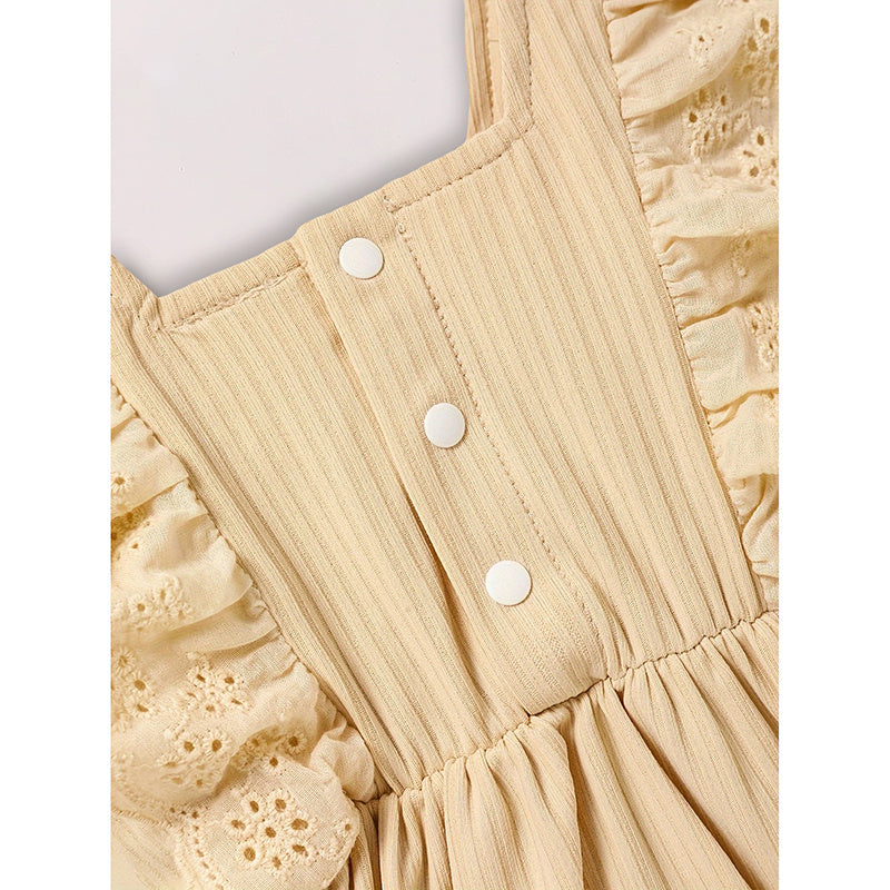 Conjunto para Bebé Niña – Enterizo con Lazo y Cinta para el Cabello, Cuello Cuadrado-Baby Girl Summer Outfit – Solid Color Square Neck Bow Onesie & Matching Headband