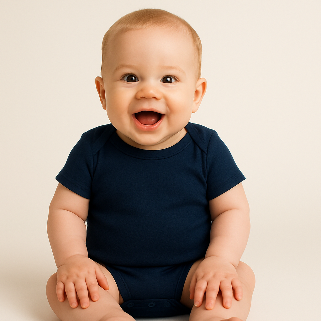 Set de 3 Bodysuits Azul Marino – 100 % Algodón Suave para Bebé-Navy Blue Baby Bodysuit Set (3-Pack) – 100% Soft Cotton