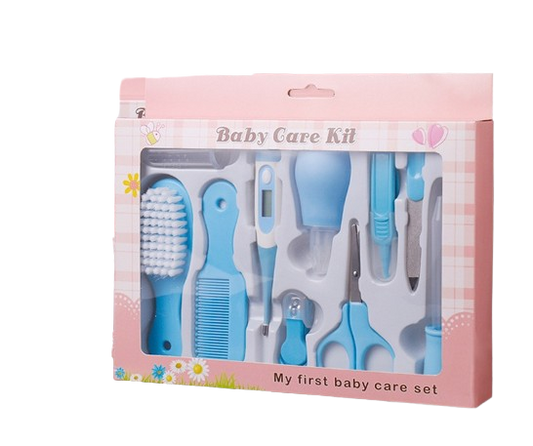 Set de 10 piezas: Cepillo-Peine-Termómetro-Succionador Nasal-Set Cortauñas-Gotero-Dosificador. 10-piece set: Brush-Comb-Thermometer-Nasal Suction Device-Nail Clipper Set-Dropper-Dispenser