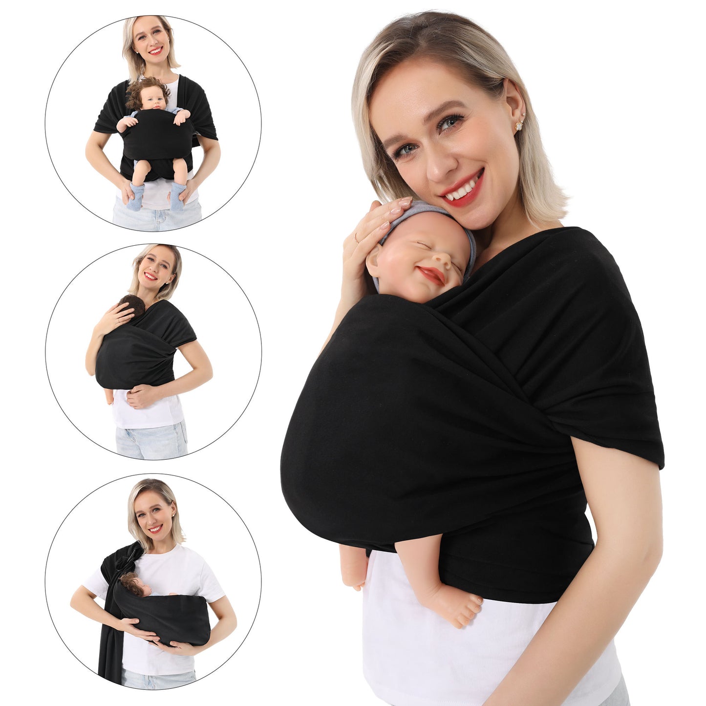 Portabebés Envolvente Multifuncional (Tipo Fular)-Multi-Functional Baby Wrap Carrier (Fular Style)