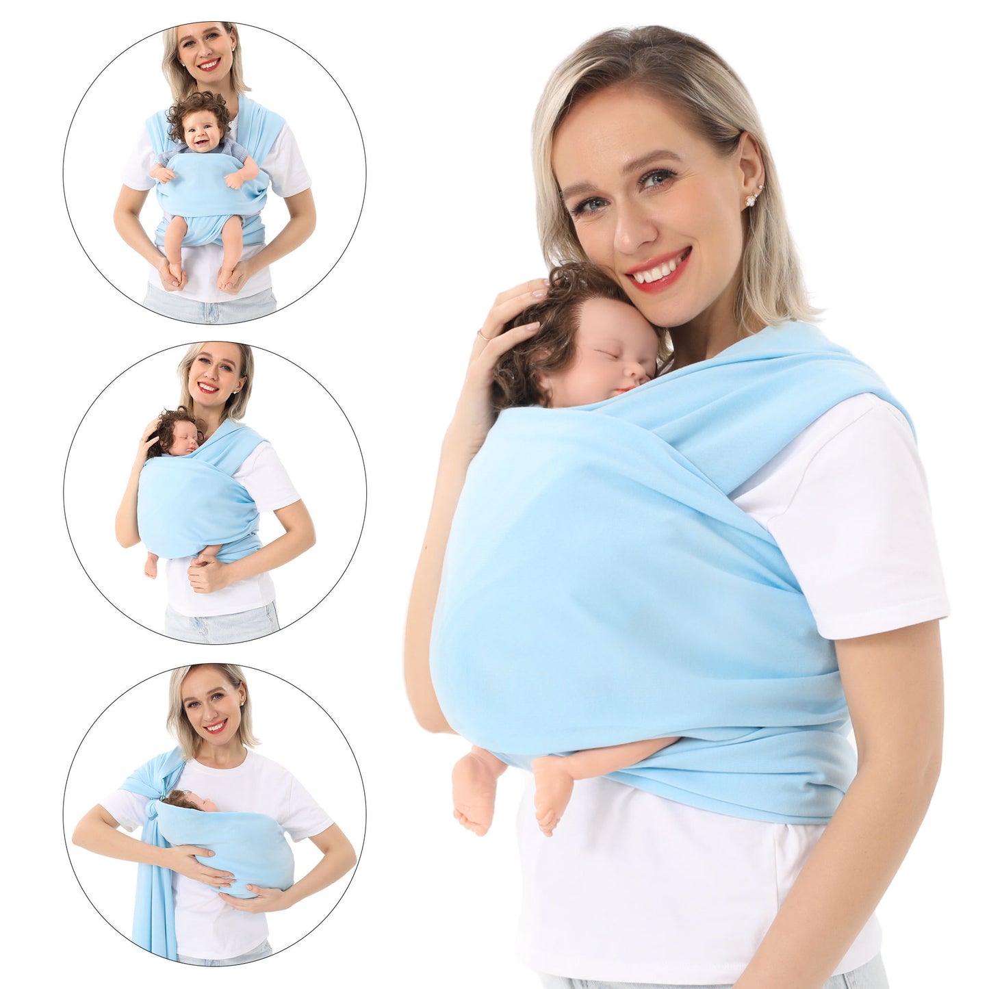 Portabebés Envolvente Multifuncional (Tipo Fular)-Multi-Functional Baby Wrap Carrier (Fular Style)