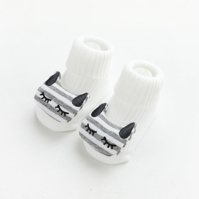 Calcetines Antideslizantes para Bebé con Muñeco 3D y Diseño de Caricatura - Non-Slip Baby Socks with 3D Doll and Cartoon Design