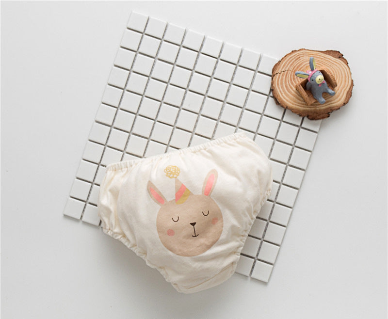 Ropa interior de algodón con estampado de dibujos animados para niñas│Baby Girl Cartoon Print Pattern Cotton Underwear