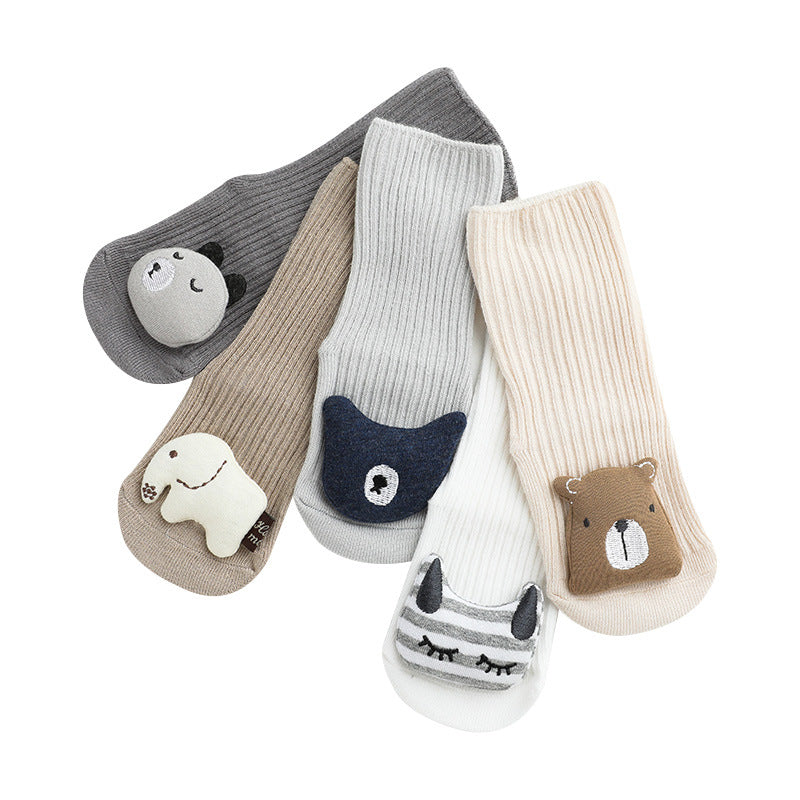 Calcetines Antideslizantes para Bebé con Muñeco 3D y Diseño de Caricatura - Non-Slip Baby Socks with 3D Doll and Cartoon Design