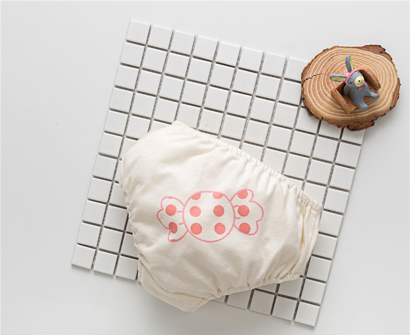 Ropa interior de algodón con estampado de dibujos animados para niñas│Baby Girl Cartoon Print Pattern Cotton Underwear