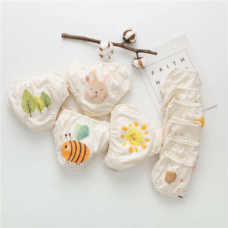 Ropa interior de algodón con estampado de dibujos animados para niñas│Baby Girl Cartoon Print Pattern Cotton Underwear