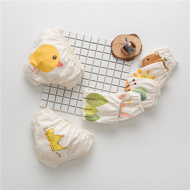 Ropa interior de algodón con estampado de dibujos animados para niñas│Baby Girl Cartoon Print Pattern Cotton Underwear