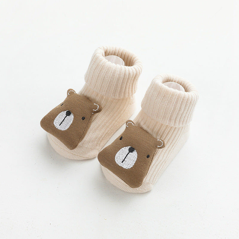 Calcetines Antideslizantes para Bebé con Muñeco 3D y Diseño de Caricatura - Non-Slip Baby Socks with 3D Doll and Cartoon Design