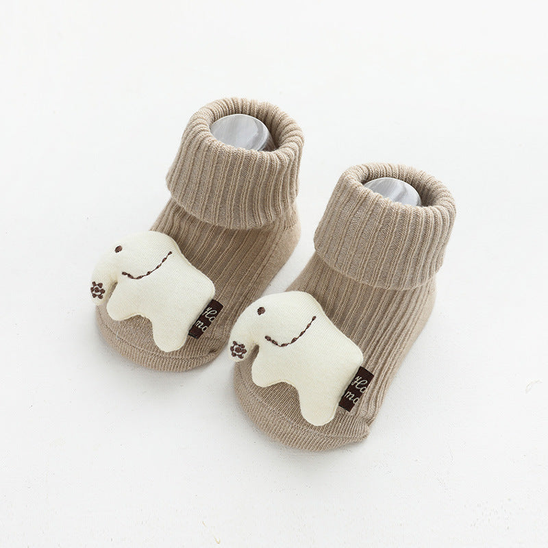 Calcetines Antideslizantes para Bebé con Muñeco 3D y Diseño de Caricatura - Non-Slip Baby Socks with 3D Doll and Cartoon Design